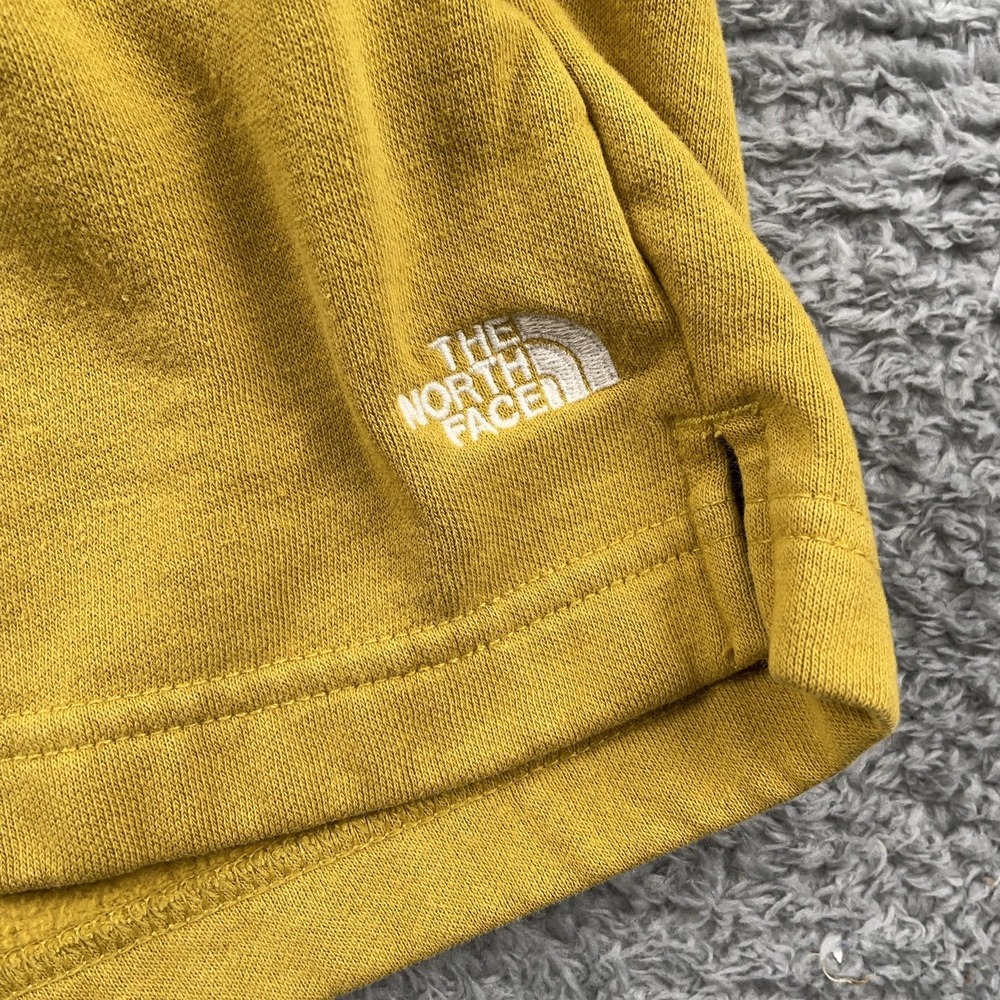 The North Face Shorts Womens Small Yellow Fleece Sweat Lounge Elastic Waist - Picture 2 of 10